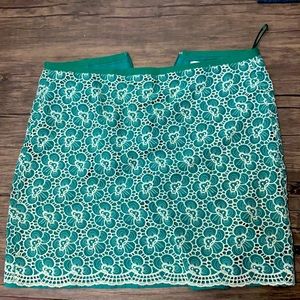 J. Crew Green Lace Summer Skirt - Size 4